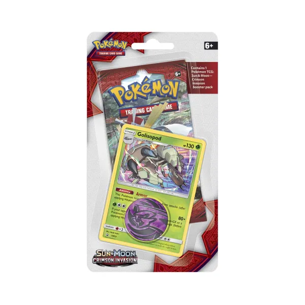 Pokémon TCG: Sun & Moon-Crimson Invasion Booster Pack, Coin & Golisopod Promo Card