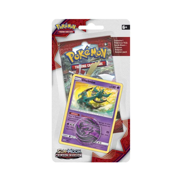 Pokémon TCG: Sun & Moon-Crimson Invasion Booster Pack, Coin & Dhelmise Promo Card