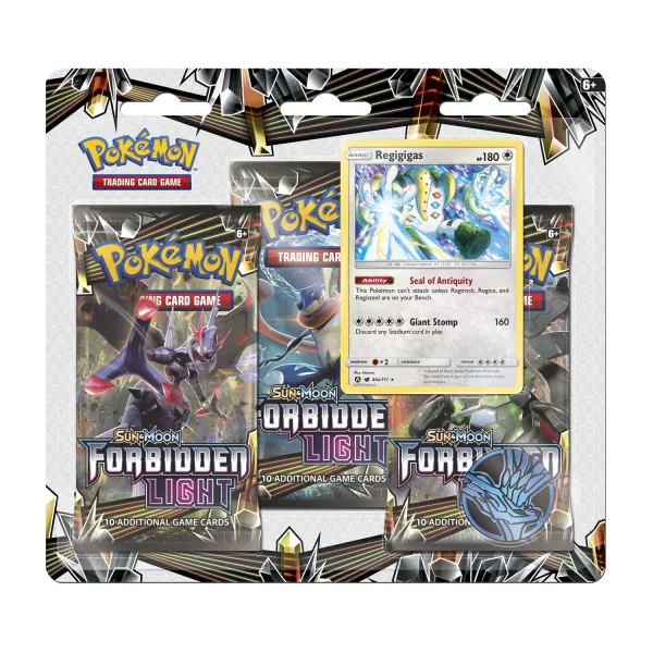 Pokémon TCG: Sun & Moon-Forbidden Light 3 Booster Packs, Coin & Regigigas Promo Card