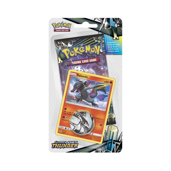 Pokémon TCG: Sun & Moon-Lost Thunder Booster Pack, Coin & Salandit Promo Card