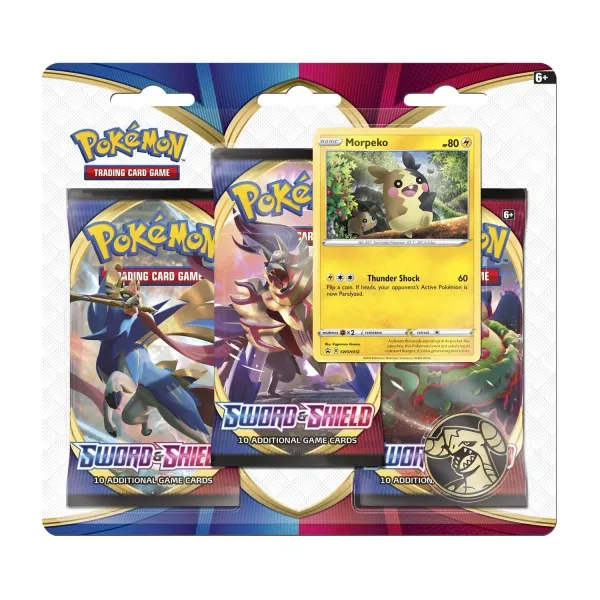 Pokémon TCG: Sword & Shield 3 Booster Packs, Coin & Morpeko Promo Card